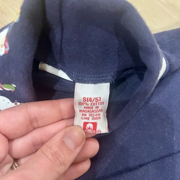 Vintage navy blue snowman turtleneck kids size 5/6 - Picture 5 of 5